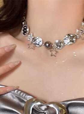 重工复古中式朋克星星钛钢项链女