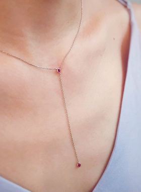 Yi Collection x Opening Ceremony 优雅简约 红宝石Y型套索项链