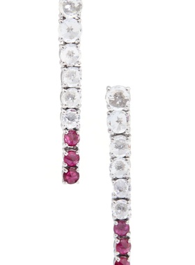 Yi Collection珠宝 18K 白色蓝宝石&红宝石耳环
