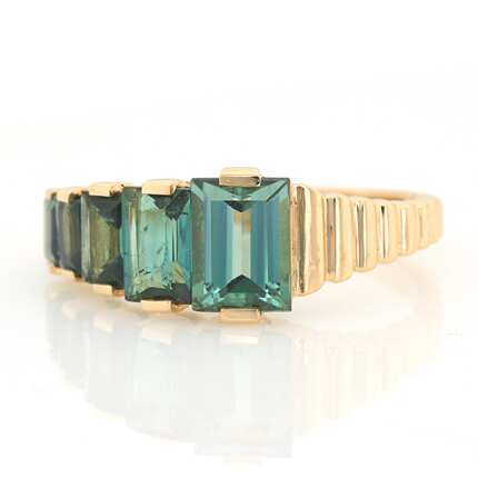 YI Collection珠宝 18K  泻湖碧玺长条形渐变戒指