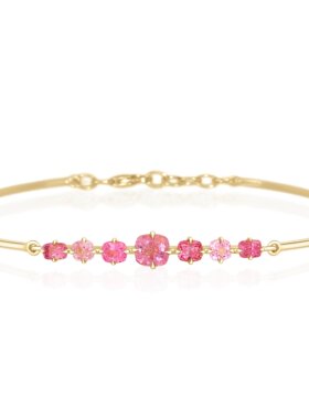YI COLLECTION 18K 鲜艳粉红色尖晶石罗盘手镯