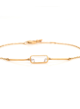 YI COLLECTION 珠宝 18K 白色托帕石和红宝石手链