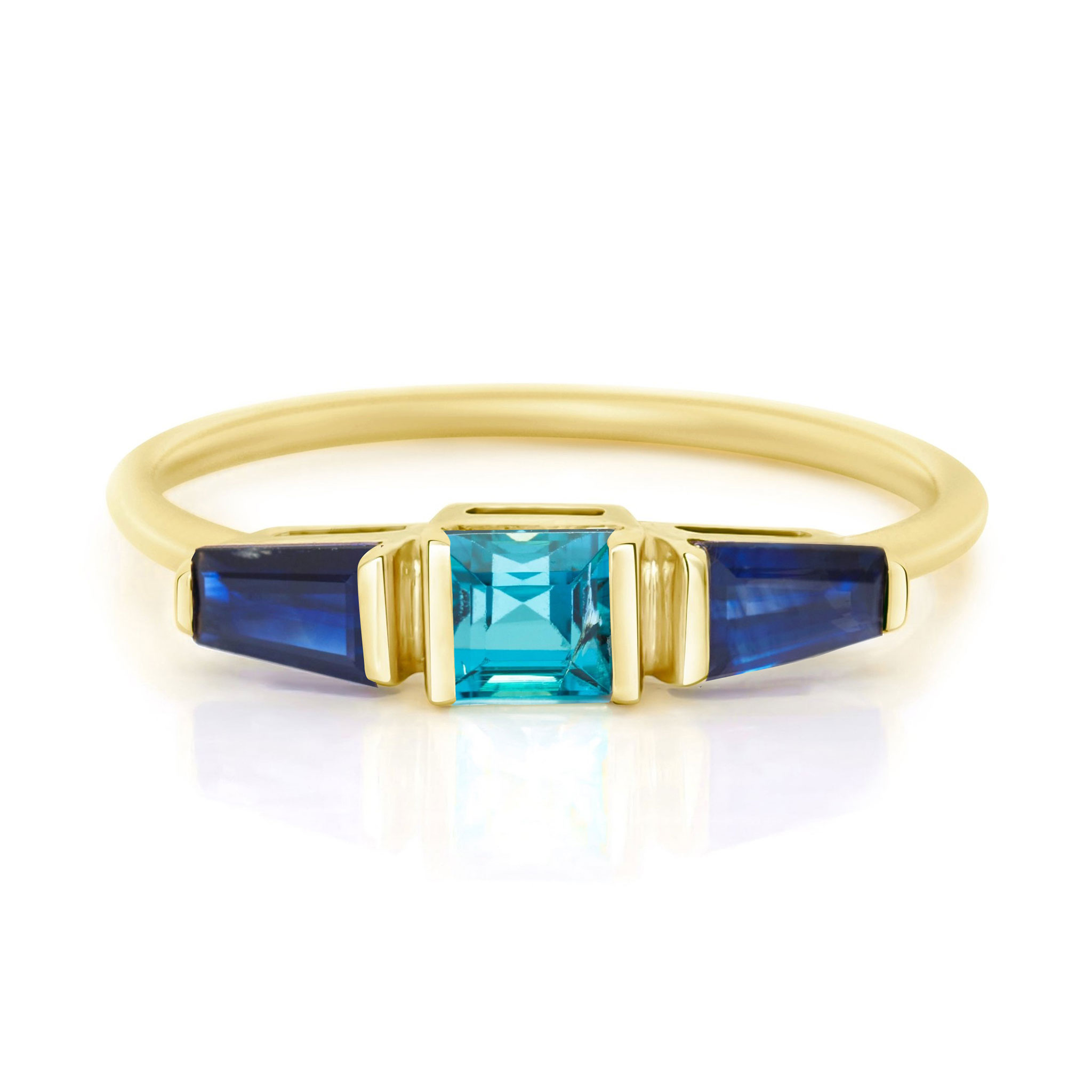 YI Collection珠宝 18K 蓝碧玺 & 蓝宝石三石戒指