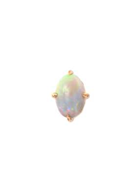 YI Collection 18K 黑色欧泊耳钉单只