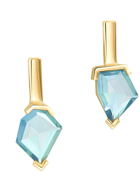 「几何秘境」斯里兰卡绿色蓝宝石耳钉 高定珠宝系列