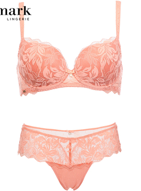 SELMARK欧洲进口透气蕾丝文胸套装美背上托内衣包臀内裤3091705