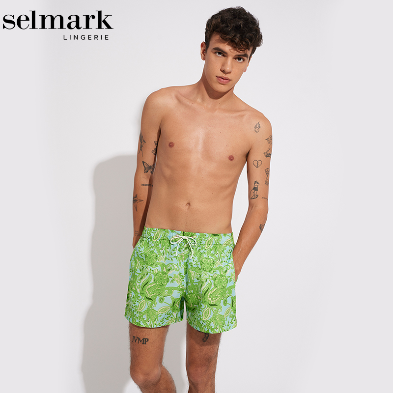 Selmark欧洲进口沙滩裤男士夏速干宽松泳裤海边度假情侣短裤BK385