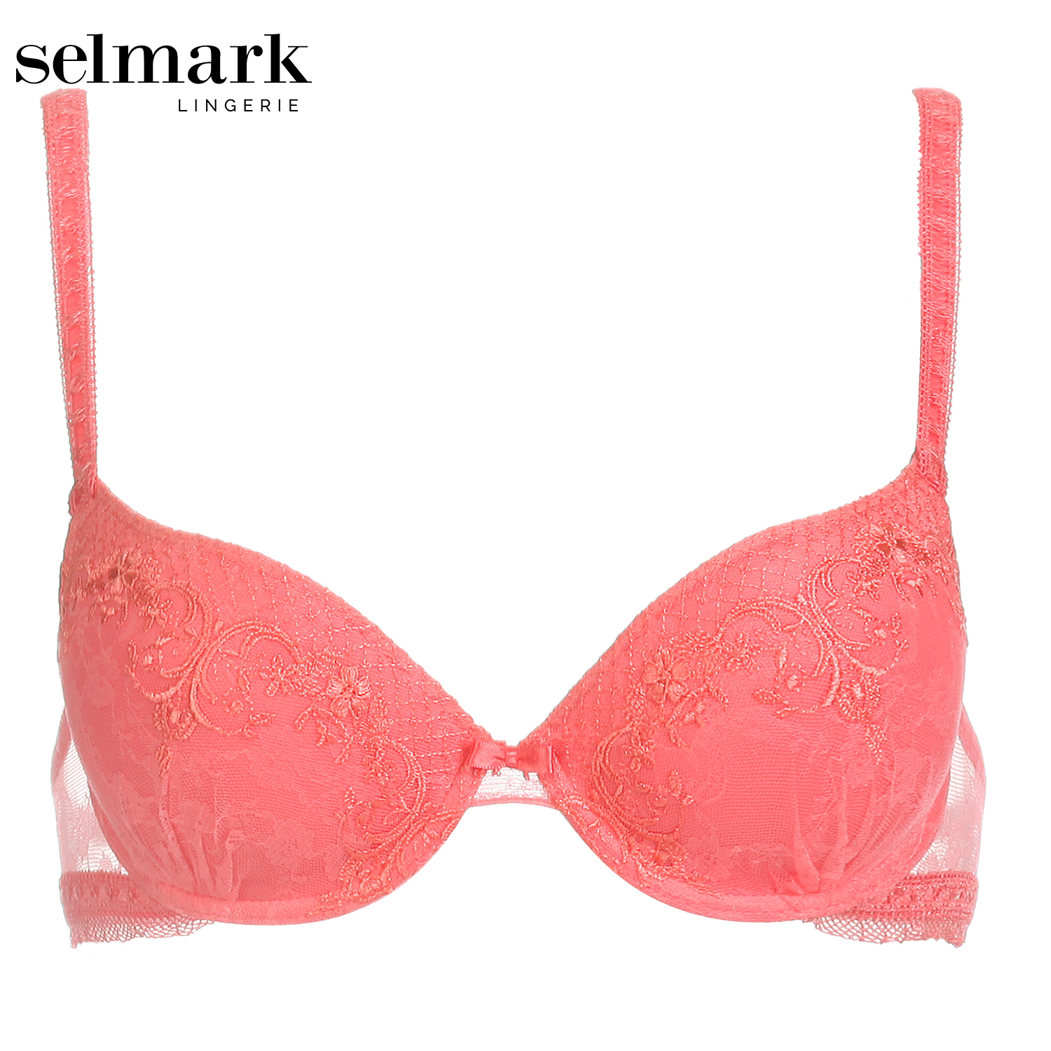 SELMARK上薄下厚防下垂小胸聚拢内衣立体刺绣美背蕾丝文胸30213