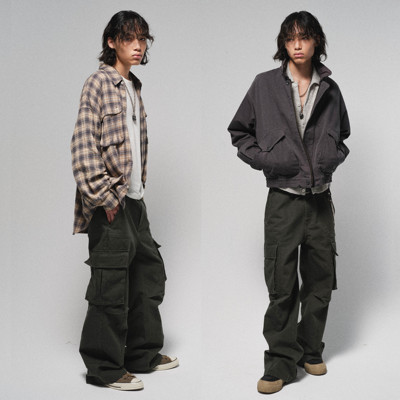 1533秋冬防风宽松休闲裤工装裤