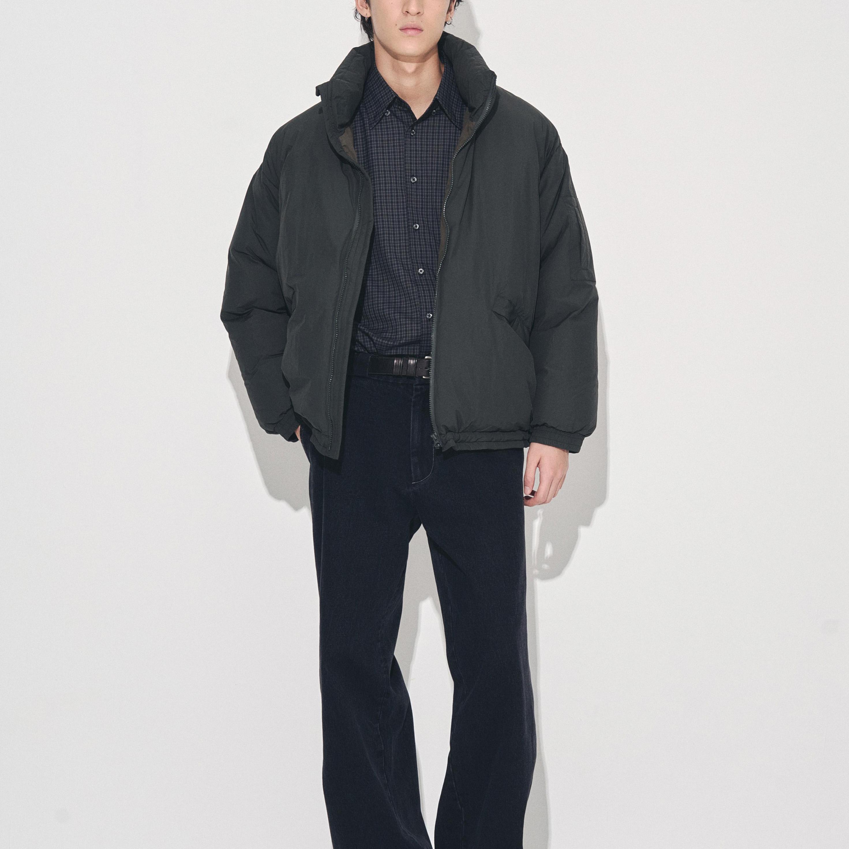 90白鸭绒蓬松保暖立领廓形羽绒服