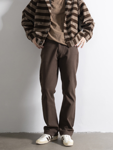 HUNTINGOLD秋冬复古棕色修身立裁微喇叭高品质休闲百搭长裤1533