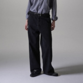 HUNTINGOLD微阔中腰直筒剪裁复古水洗baggy黑色牛仔长裤 休闲1533