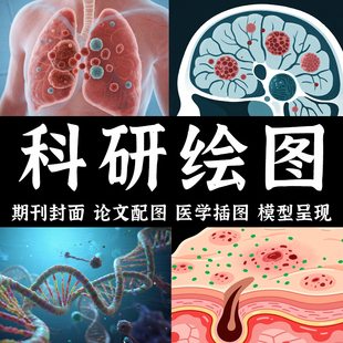 科研绘图医学插图代画化学医学建模流程示意图二维三维科普效果图