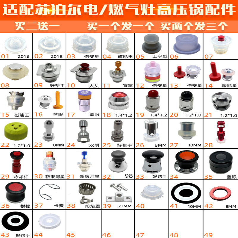 适配苏泊尔高压锅密封圈安全阀浮子阀SUPOR电压力锅配件定位轴圈 - 实物图