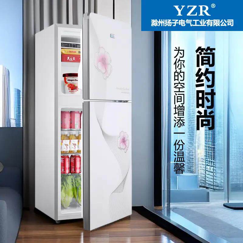 冰箱双门式大容量家用小型冷藏冷冻白色饮料柜一级能效小户型超薄