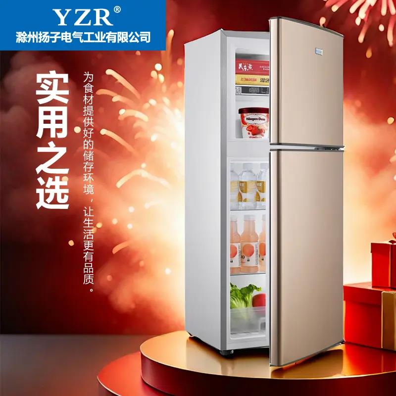 小户型大容量家用双门冰箱小型卧室一级能效冷藏冷冻两用一体1米1