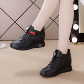 百搭坡跟厚底魔术贴小白鞋 内增高女鞋 女 休闲鞋 韩版 2025春夏季 新款