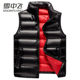 雪中飞黑金鹅绒羽绒马甲2025年男士加厚立领时尚百搭秋冬保暖坎肩
