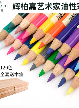 德国辉柏嘉Faber-Castell 绿盒油性彩色铅笔 Polychromos艺术家 绘画彩色铅笔 120色木盒 SV防震防断铅 圆杆