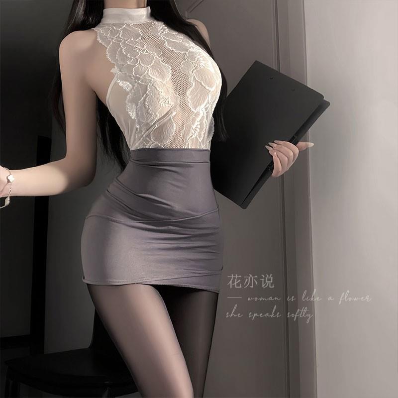 【大码】性感连体衣包臀裙秘书套装0L制服角色扮演新款春夏