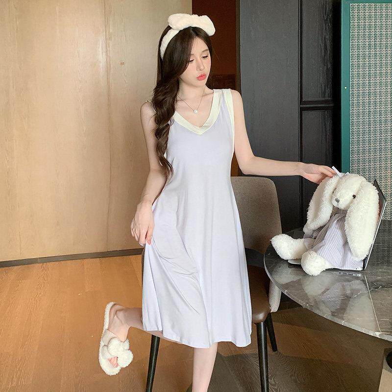 趣味约会战袍吊带睡裙女