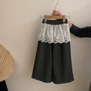 【安安家女童韩版秋冬2025新抓绒屁帘休闲裤时尚中小童裤子R25631