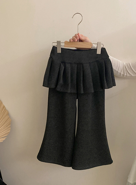 女童洋气秋冬季新款韩系屁帘加绒休闲裤中大童洋气裤子潮Z-KXE54