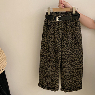 【安安家】女童秋季2025款皮衣包包外套豹纹休闲裤子R25534