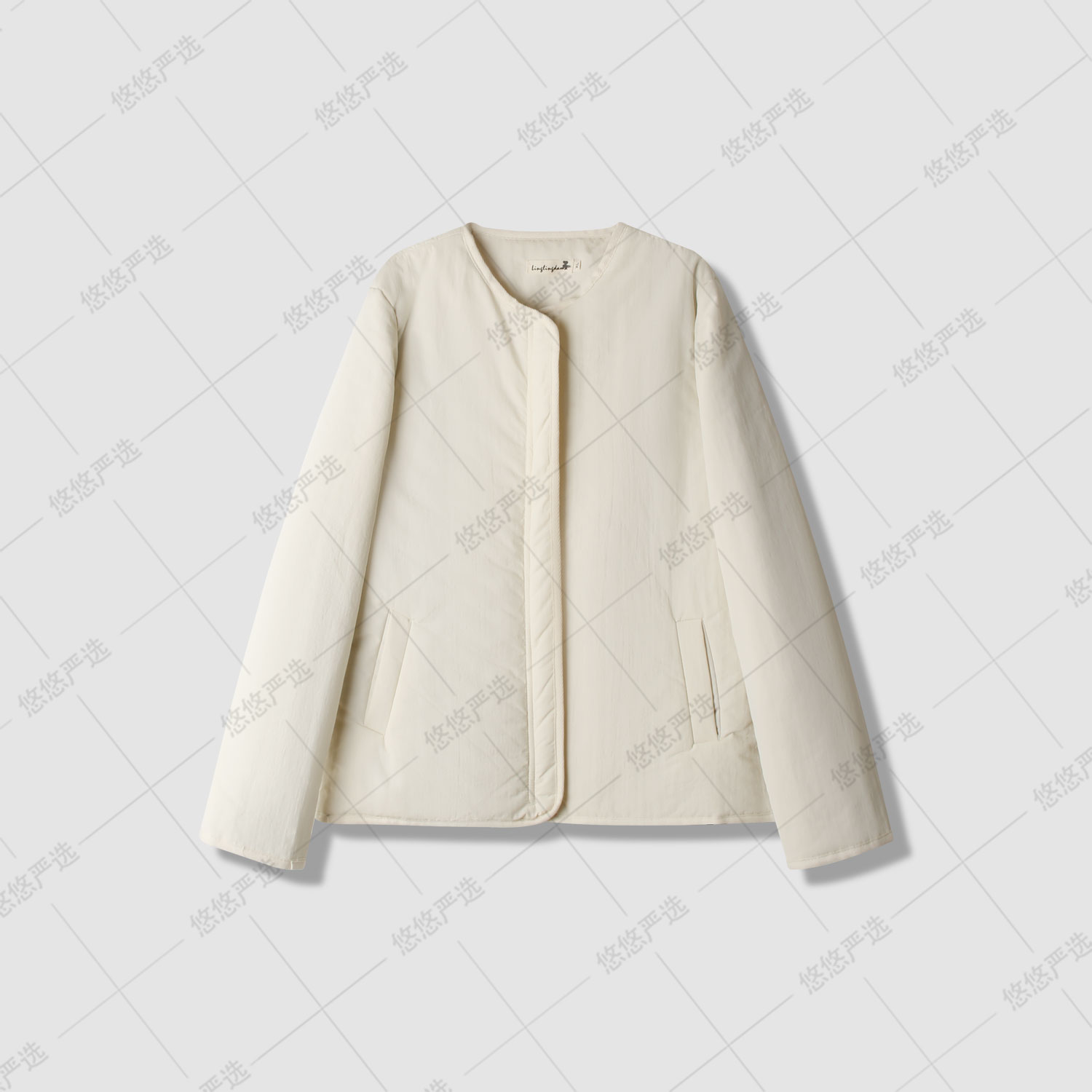 【悠悠炸疯了】复古袖口圆领简约时尚上衣小众棉服 卡码拍小