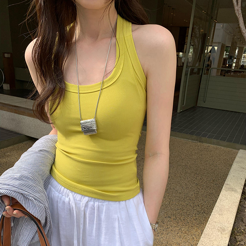 2025夏季新款女小众外穿工字吊带背心女外穿修身显瘦内搭辣妹上衣