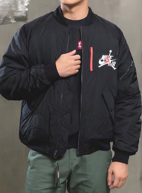 Jordan Wings MA-1 logo印花保暖休闲长袖夹克棉服 男款AV2599