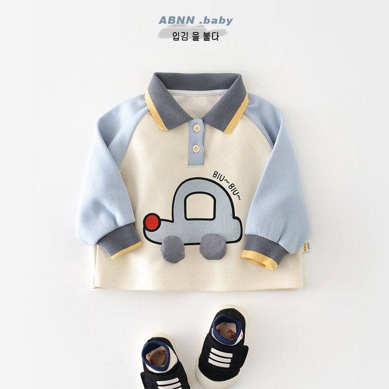 婴儿春款T恤春季2026新款男童宝宝卡通翻领上衣小男孩韩版POLO衫