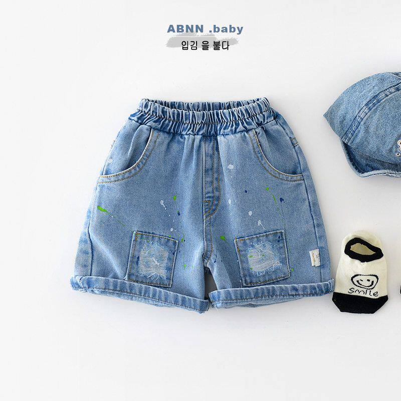 儿童薄款短裤夏季新款男女宝宝韩版破洞牛仔裤婴幼儿夏装补丁裤子