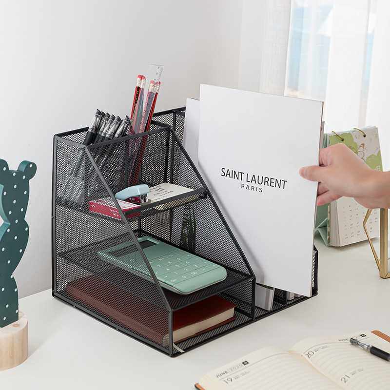 금속 파일 프레임 파일 랙 사무실 데스크탑 파일 보관 상자 수직 다층 편지지 정보 보관 랙