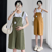 百搭宽松型简约套装 外穿休闲大码 夏季 有货孕妇背带短裤