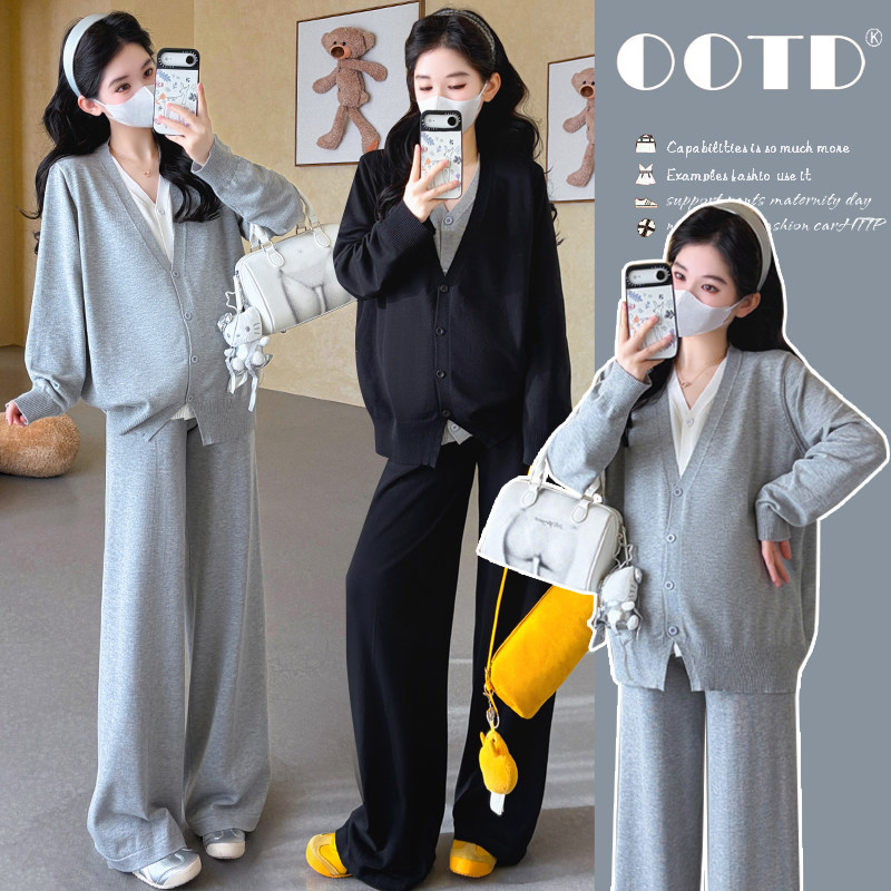 新款2026春季新孕妇假两件开扣针织毛衣慵懒气质时尚宽松套装,孕妇装/孕产妇用品/营养,套装,淘宝优惠券,粉丝福利购,淘宝优惠卷