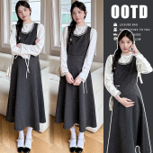 气质上衣 新款 背心裙高级感亮片钉珠两件套 时尚 孕妇装