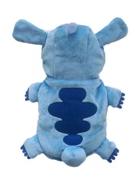 蓝色水晶绒史迪仔狗狗变身装宠物秋冬棉衣金毛泰迪狗衣服猫衣服