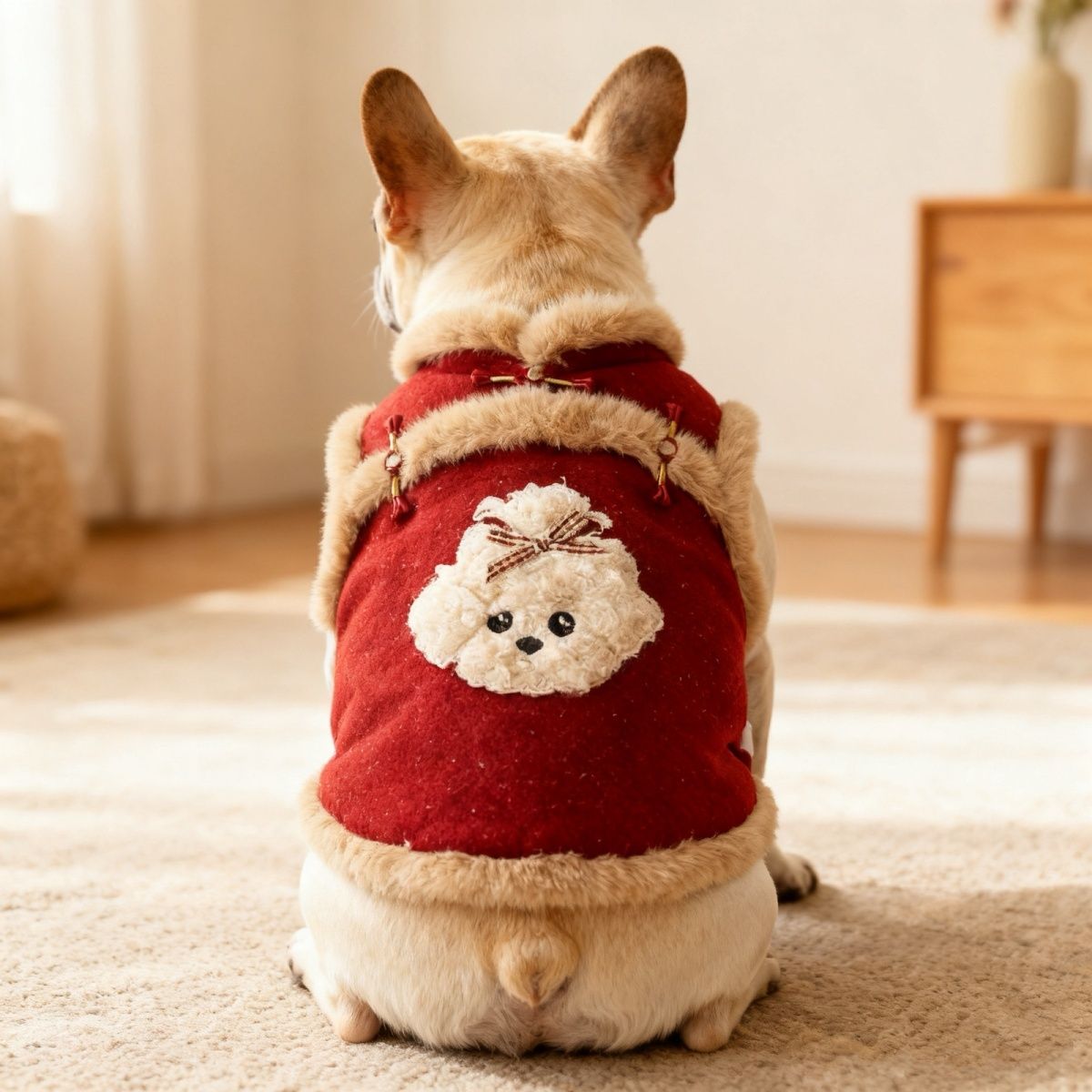 法斗衣服新年装中式唐装中国风胖狗法斗巴哥贵宾喜庆拜年保暖防寒