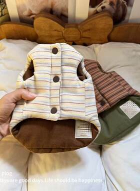韩版秋冬狗狗保暖棉服宠物马甲外套可穿雪纳瑞泰迪比熊猫咪
