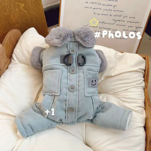 比熊泰迪 冬装 狗狗衣服宠物25年新款 四脚可牵引棉衣加厚保暖秋冬款