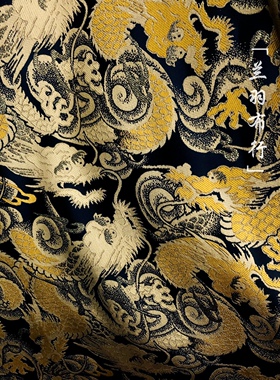 【半米价】龙纹织金提花织锦缎中国风服装设计面料马甲拜年服汉服