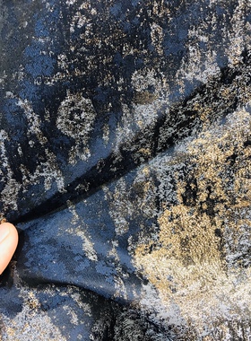 【半米价】原创洒金金丝鎏金不规则双面提花面料汉服外套服装布