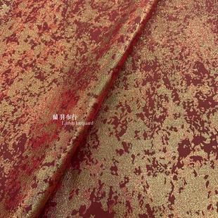 鎏金仿宋锦提花面料高端礼服旗袍外套定制面料家居布艺料