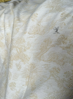 兰羽LANYU 含羊毛提花面料芭蕾舞裙旗袍连衣裙外套设计师服装布料