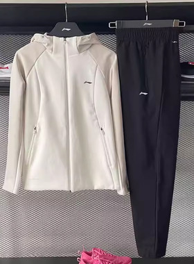 李宁2025秋冬新款外套女健身跑步风衣运动服运动长裤套装 AFDVB70
