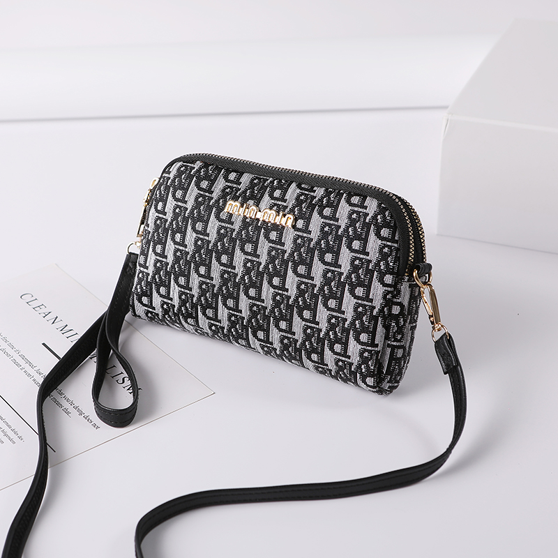 夏季时尚斜挎包双层迷你手机包轻便手拿包中老年妈妈休闲单肩小包