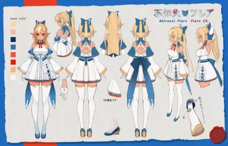 墨染青丝假发定制hololive不知火芙蕾雅cos假发 Shiranui Flare