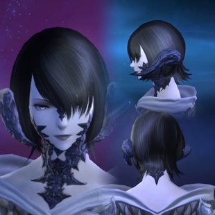 墨染青丝假发定制ff14最终幻想14 龙娘cos假发一件定做各种假毛