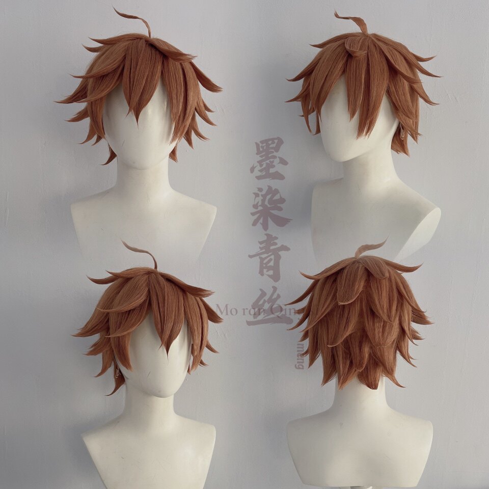 墨染青丝假发定制cosplay原神公子达达利亚cos假毛一件起定做假毛图片